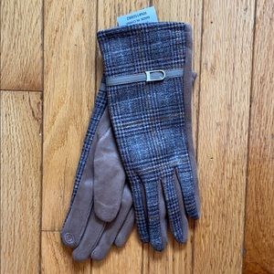 Brown Faux Suede Gloves